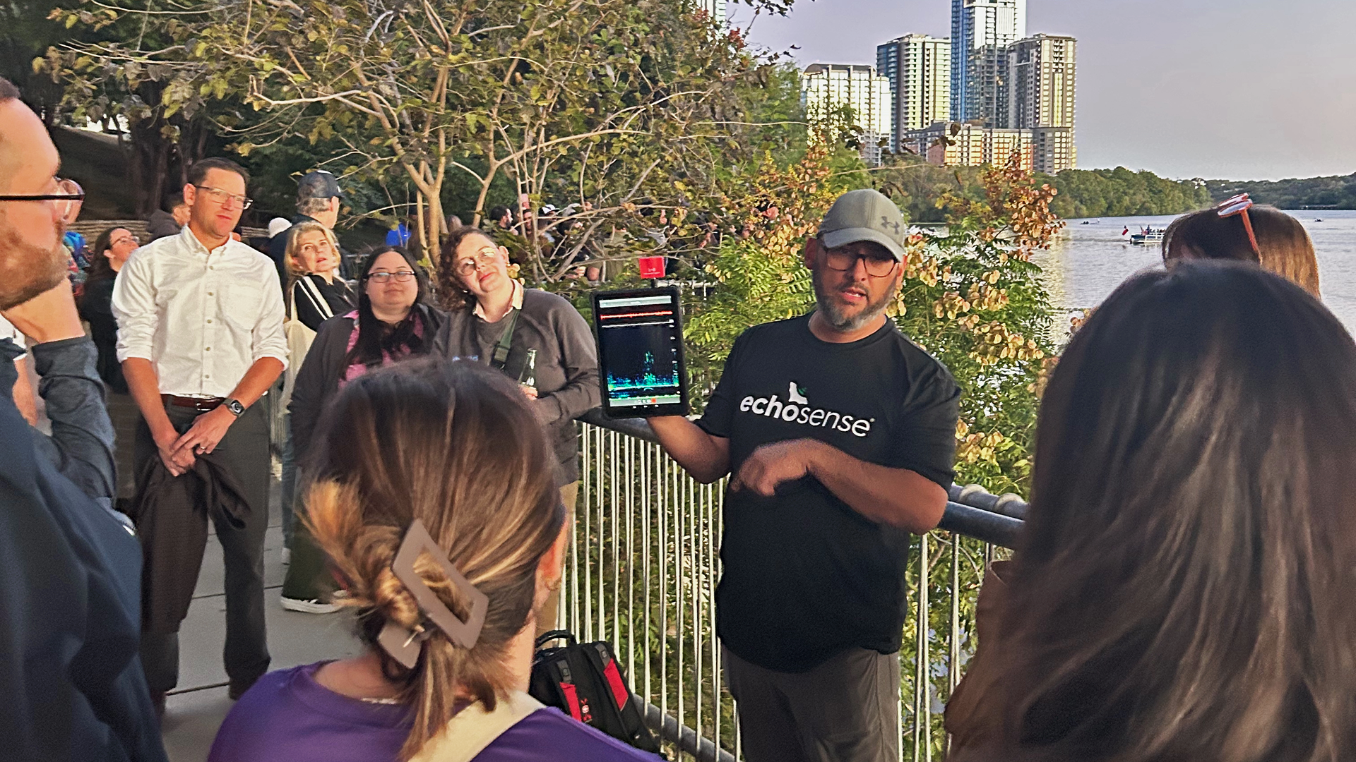 Roger from EchoSense® giving a bat walk tour